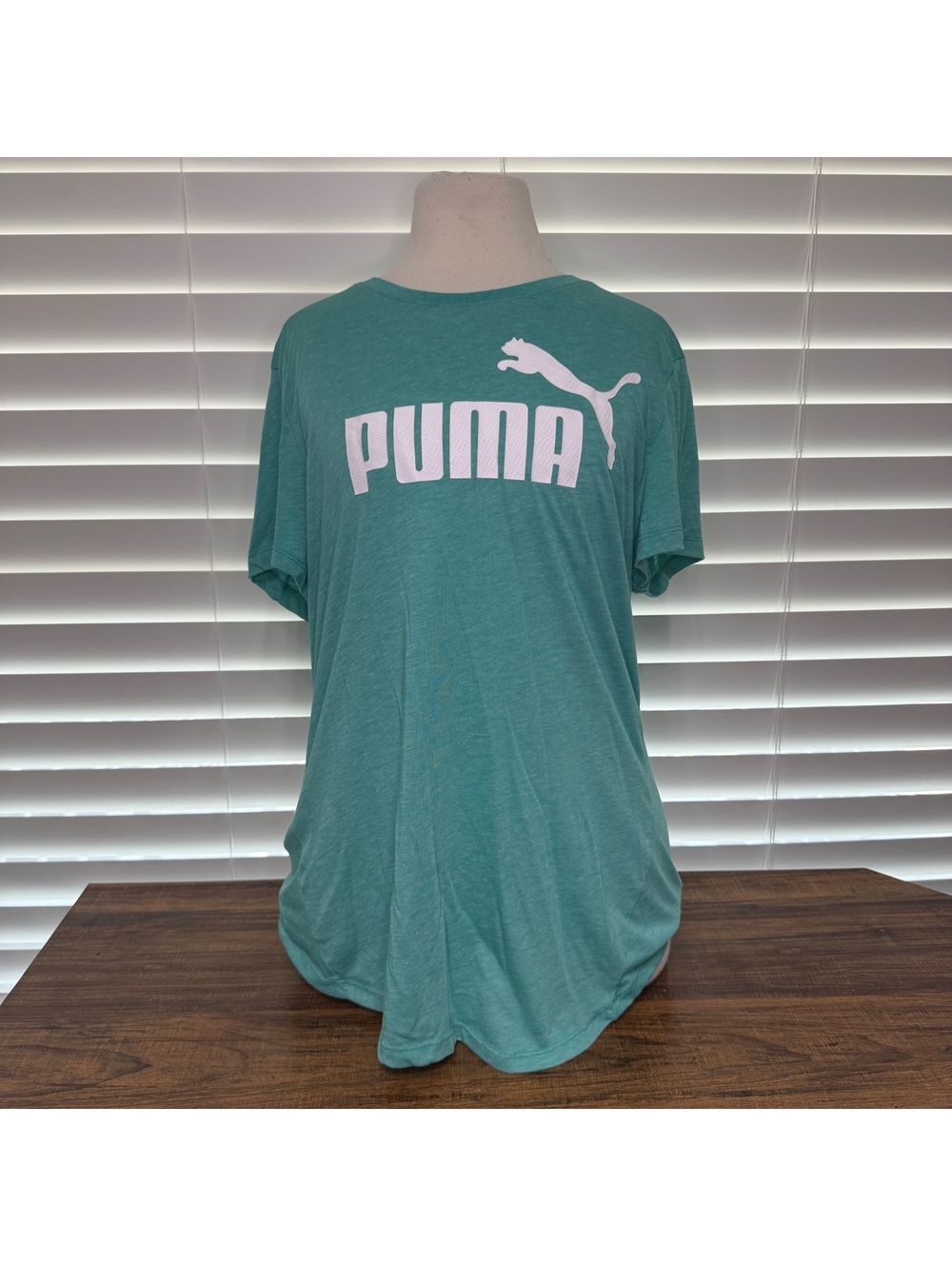 Puma Teal Short Sleeve Logo T-Shirt Juniors Size XL